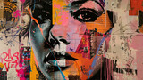 Urban Collage With Street Art Graffiti and Cityscapes