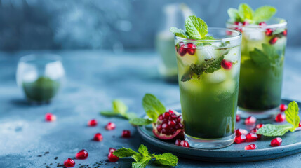 Sticker - Iced Matcha Tea With Pomegranate and Mint