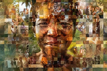 Poster - mosaic of PNG images, each portraying unique facet of life