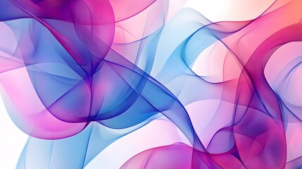 Wall Mural - 51. abstract geometric patterns with smooth, fluid lines and a transparent background
