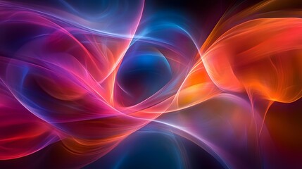 Wall Mural - 62. Abstract, swirling patterns of light and color with a translucent effect, displayed on a transparent surface