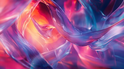 Wall Mural - 64. Ethereal, translucent ribbons of light and energy with a dynamic, high-tech feel