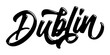 © HTGanzo - Dublin city name written in street art-style liquid brush script lettering