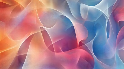 Wall Mural - 80. abstract geometric patterns with a translucent, fluid effect displayed on a transparent canvas