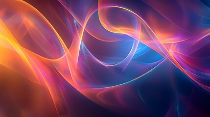 Wall Mural - 2. ethereal ribbons of light twisting through a transparent void with a subtle color gradient