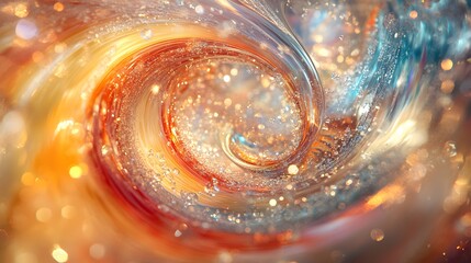 Wall Mural - 3. A swirling vortex of translucent particles and shimmering colors, set against a clear backdrop