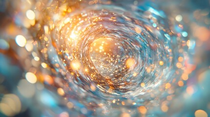 Wall Mural - 3. A swirling vortex of translucent particles and shimmering colors, set against a clear backdrop