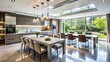 © lapeepon - Modern dining kitchen in a residential setting with sleek design and abundant natural light, moderndesign
