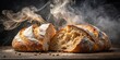 © lapeepon - Close-up of freshly baked bread being torn apart, with steam rising and crust cracking, fresh, bread, bakery, artisan, homemade