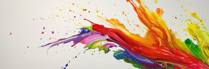 Aufkleber - painting of pink and orange swirl, vibrant splash of paintbrush stroke on transparent canvas