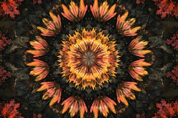 Aufkleber - Kaleidoscope, 3D symmetrical pattern, mesmerizing and colorful Transparent background