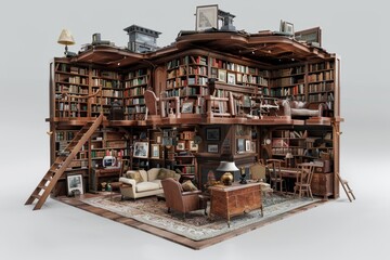 Poster - Navigable 3D model of virtual multimedia library