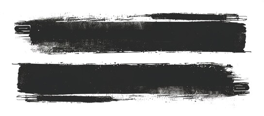 Wall Mural - Black grunge brush strokes on a white background, a vector illustration of two horizontal text spaces for web design and graphic interface elements