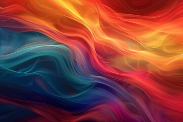 Wall Mural - An abstract landscape of swirling, vibrant colors blending together.