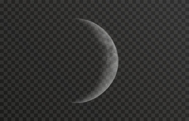 Wall Mural - realistic vector moon on an isolated transparent background. moon vector png. dark night with vector