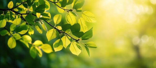 Wall Mural - Sunlight Filtering Through Green Leaves