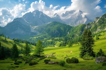 Wall Mural - landscape in the mountains