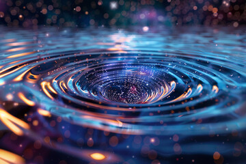 Canvas Print - a close up of a spiral with a blue background and a blurry background