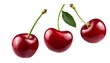 © MehmetKemal - Cherries floating in the air, isolated on white background