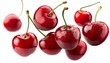 © MehmetKemal - Cherries floating in the air, isolated on white background