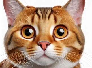 Canvas Print - Cartoon Cute Cat/Kitty Illustration Face - Big Eyes 3D