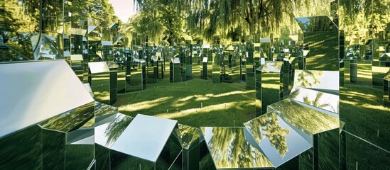 Mirrored Structures in a Green Landscape