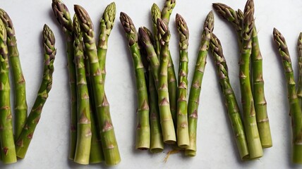 group of asparagus on a white background