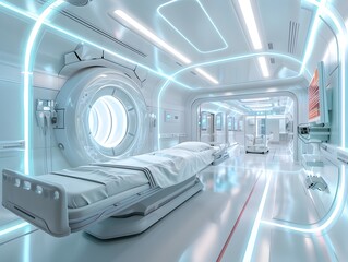 Poster - Futuristic Hospital Room Interior.