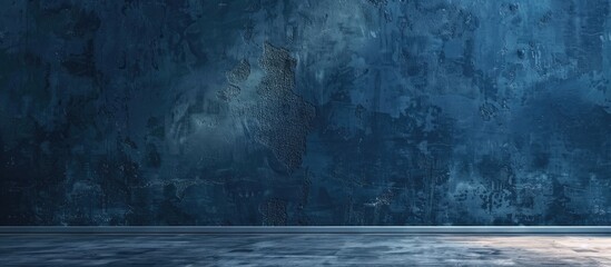 Aufkleber - Navy blue textured wall for text design with copy space image