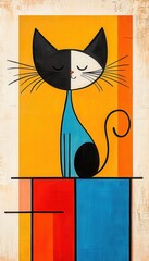 Poster - Abstract Cat Painting.