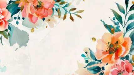 Wall Mural - Watercolor illustration of a happy Mother Day background.