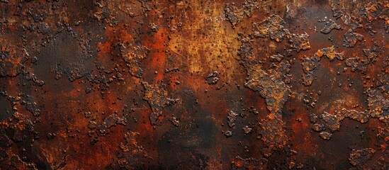 Aufkleber - A rusty iron surface with a weathered look is illustrated in this textured metal wall image with copy space