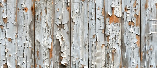 Aufkleber - Tiled background featuring a worn wooden texture with a peeled and faded appearance suitable for use as a copy space image