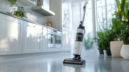 Cordless Vacuum Cleaner in a Modern Kitchen