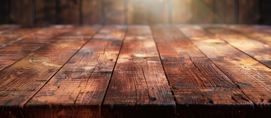 Fototapete - Background with a textured ginger wood board providing ample copy space image