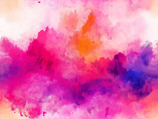 Wall Mural - Abstract pink and purple watercolor splash with vibrant brush strokes and soft gradients, perfect for creative backgrounds or artistic projects.