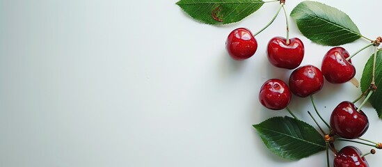 Poster - Tart cherry with a white background in the copy space image