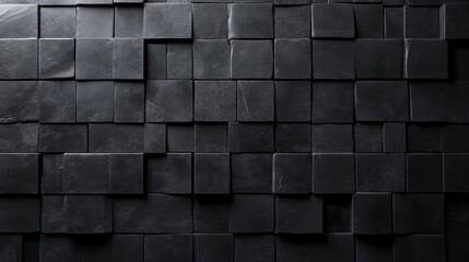 Wall Mural - Dark stone wall forming a textured background with a modern style