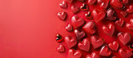 Aufkleber - Heart pattern on a Valentine s Day themed copy space image