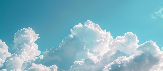 Aufkleber - Image of pale white cumulus clouds against a blue sky with copy space