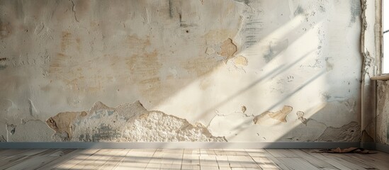 Aufkleber - Uneven plaster walls in need of repair with a blank copy space image for reference