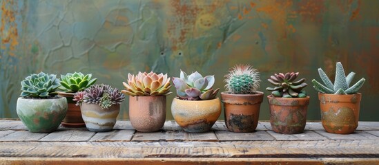 Poster - Repot succulents and cacti from home into pots for a copy space image