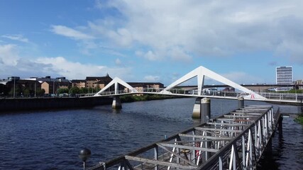 Wall Mural - High Angle View of Central Glasgow City From River, Scotland, United Kingdom