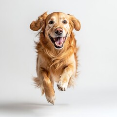 Dog with golden retriever smile isolated on transparent background