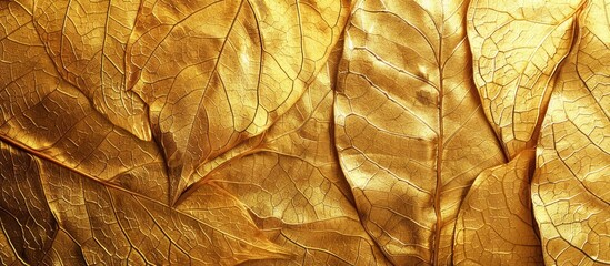 Aufkleber - Background with a shiny golden leaf texture resembling gold foil perfect for copy space image