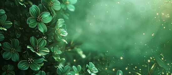 Aufkleber - Green flower background with copy space image
