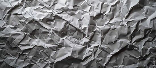 Fototapete - Abstract grey crumpled paper creating textured background with copy space image