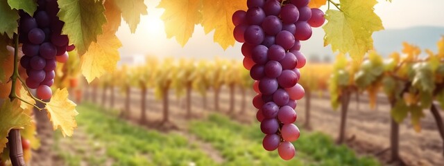 Grape isolated. Pink grape with leaves on white background. Violet red grapes flying collection. Full depth of field.