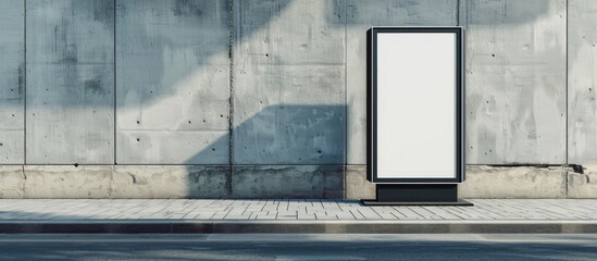 Poster - A vertical billboard with copy space image on the right side of the road placed on the sidewalk