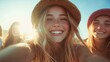 © SynthArt BWG - A woman with long blonde hair is smiling and wearing a straw hat
